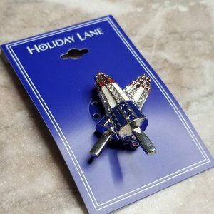 Charter Club Silver-Tone Red White Blue Color Holiday Lane Popsicle Pin brooch